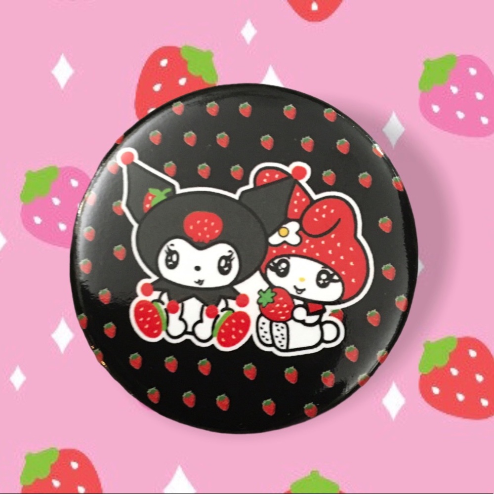 Kuromi & My Melody strawberry pin
